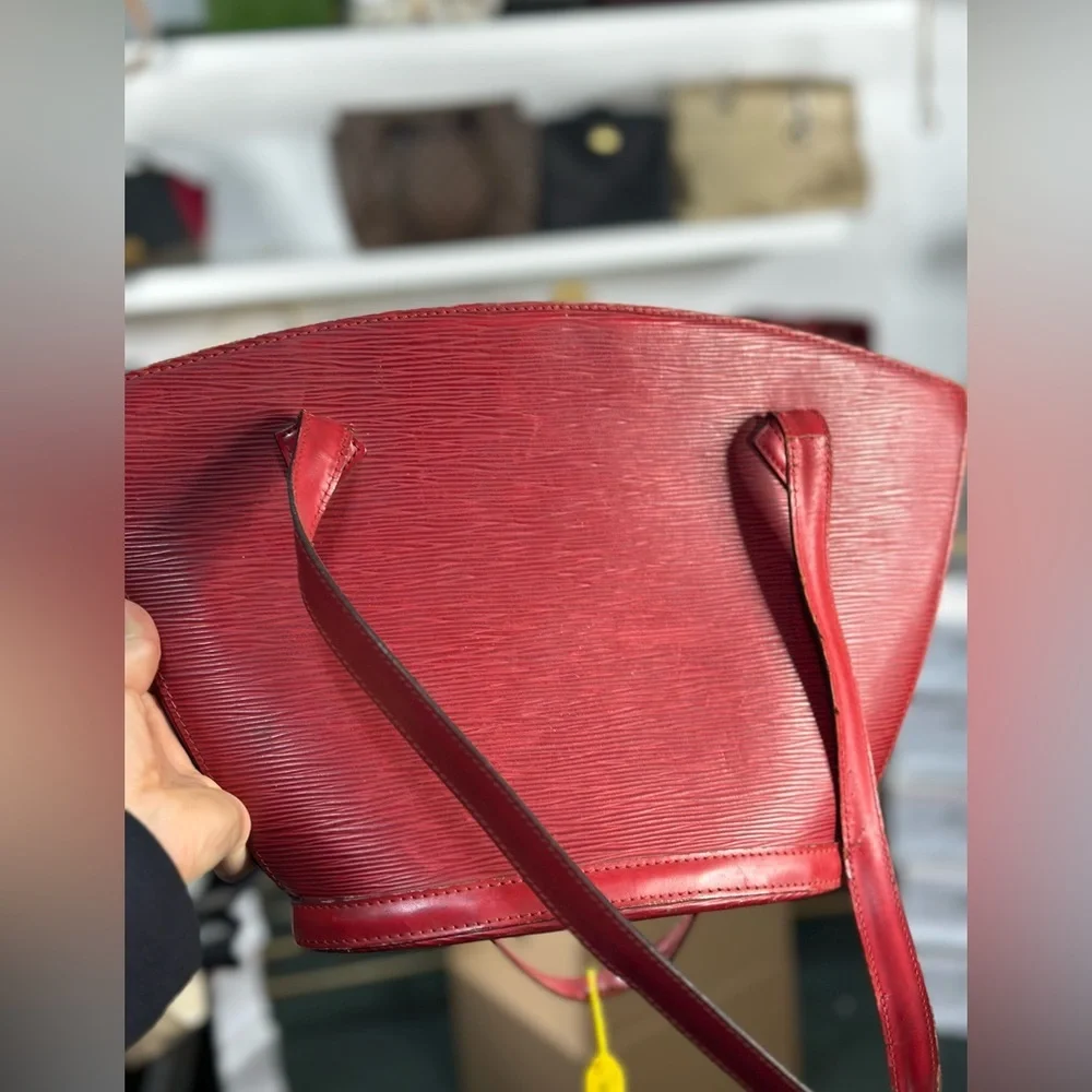 LV Red Epi Leather Zip Tote